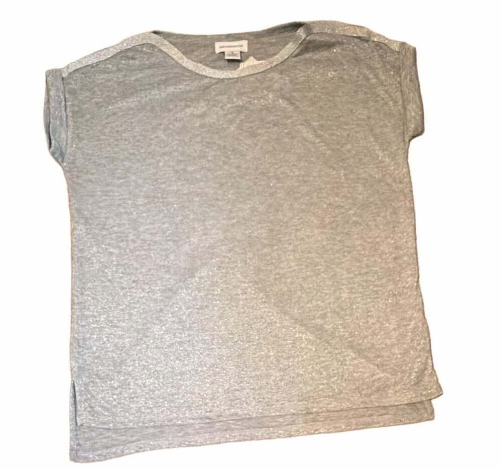 Liz Claiborne Metallic Knit Short Sleeve Tee Size S